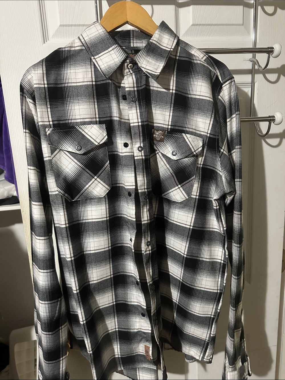 DIXXON LT - Santan - Black and White Plaid Button-Down Shirt